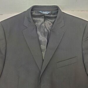 Pronto Uomo Platinum Mens 44R Black 100% Wool 2-Button Blazer Timeless Tailoring